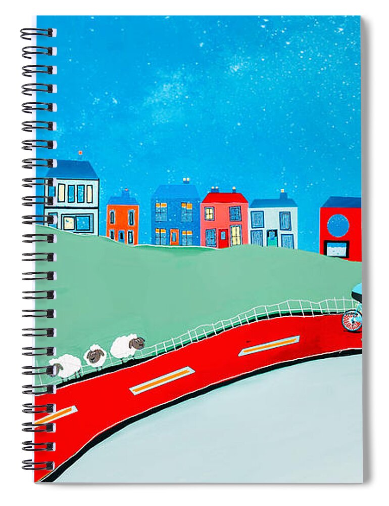 Hillside Village Spiral Notebook featuring the digital art Robs Hill by John Mckenzie