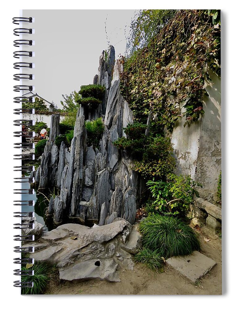 China Spiral Notebook featuring the photograph Rock Garden by Kerry Obrist