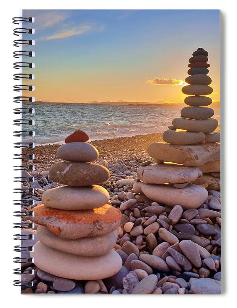 Nice Spiral Notebook featuring the photograph Sunset Zen by Andrea Whitaker