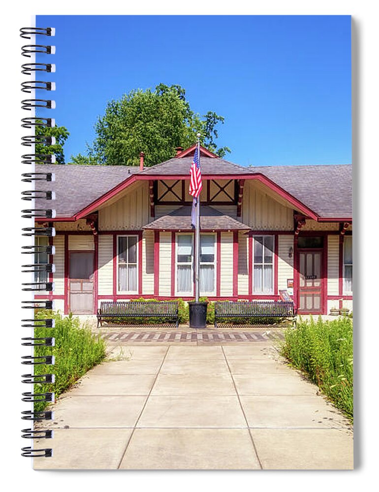 Train Depot Spiral Notebook featuring the photograph Rockville Train Station by Susan Rissi Tregoning