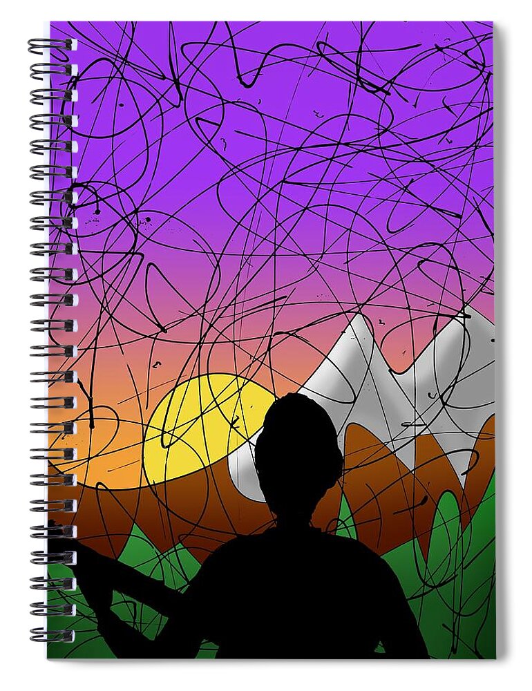  Spiral Notebook featuring the digital art Rocky Mountain High by Ismael Cavazos