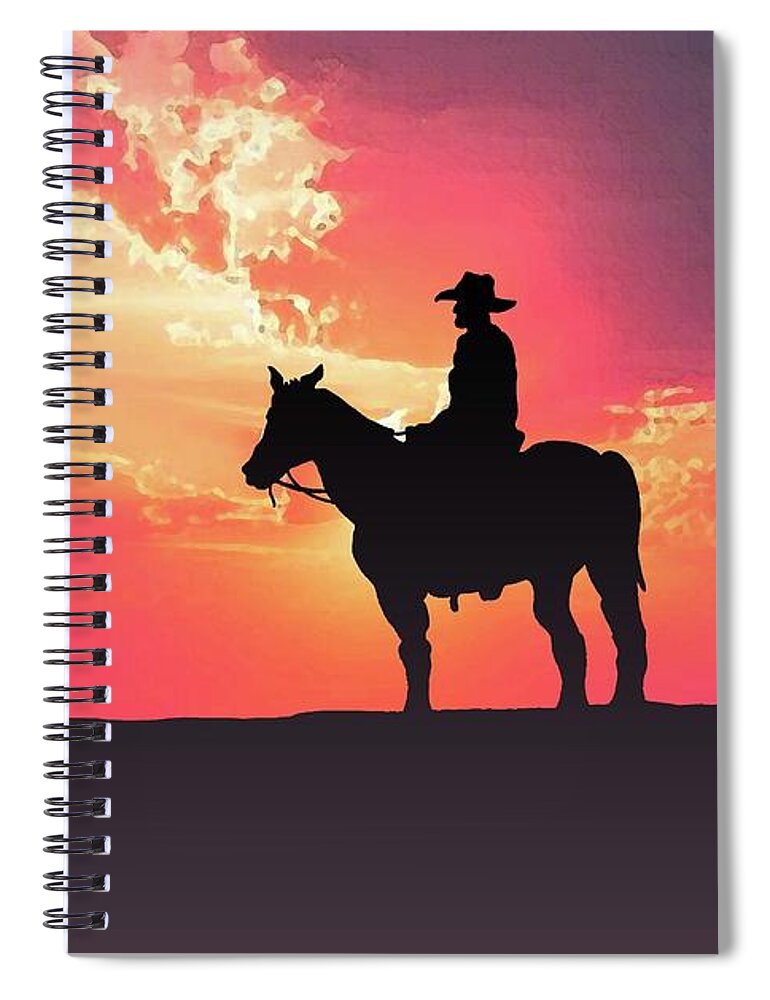 Indian Inks Spiral Notebook featuring the painting Rocky Rider by Simon Read