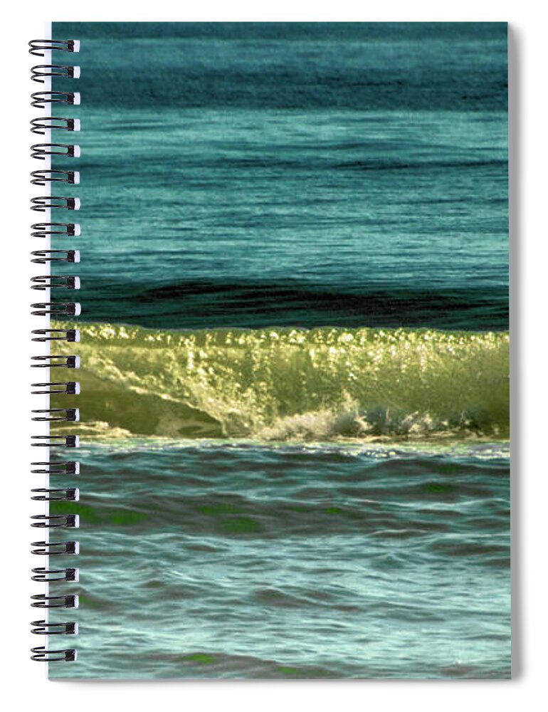Waves Spiral Notebook featuring the photograph Rolling by Judy Hall-Folde