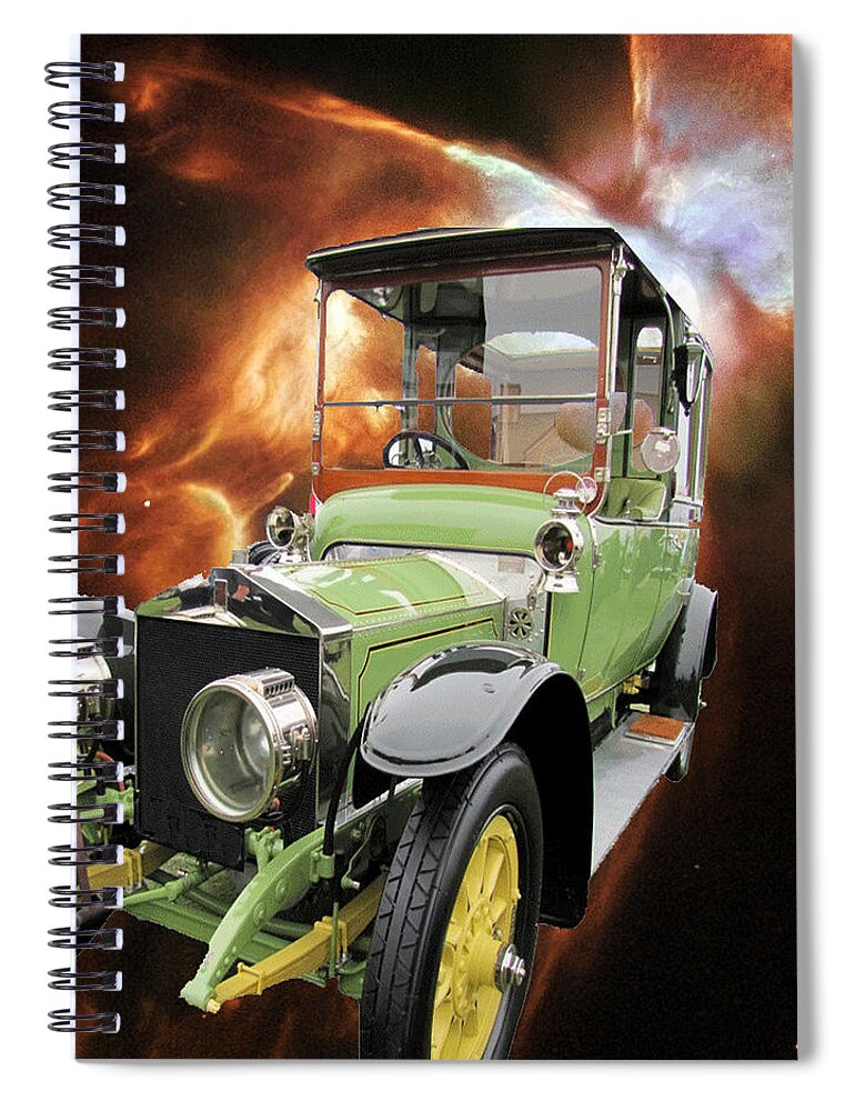 Rolls-royce Spiral Notebook featuring the digital art Rolls In Space by Tristan Armstrong