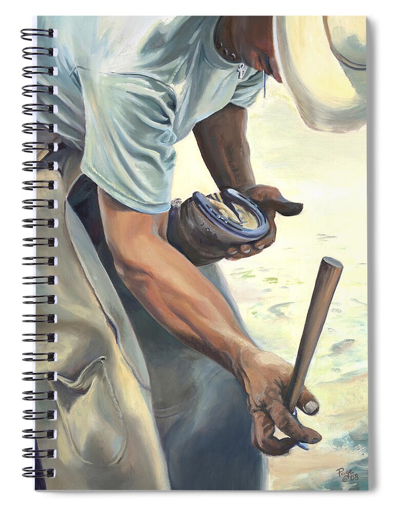 Western Spiral Notebook featuring the painting Roman by Page Holland
