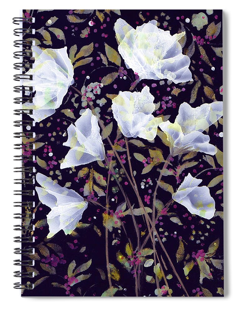 Floral Spiral Notebook featuring the painting Romance #2 by Kimberly Deene Langlois