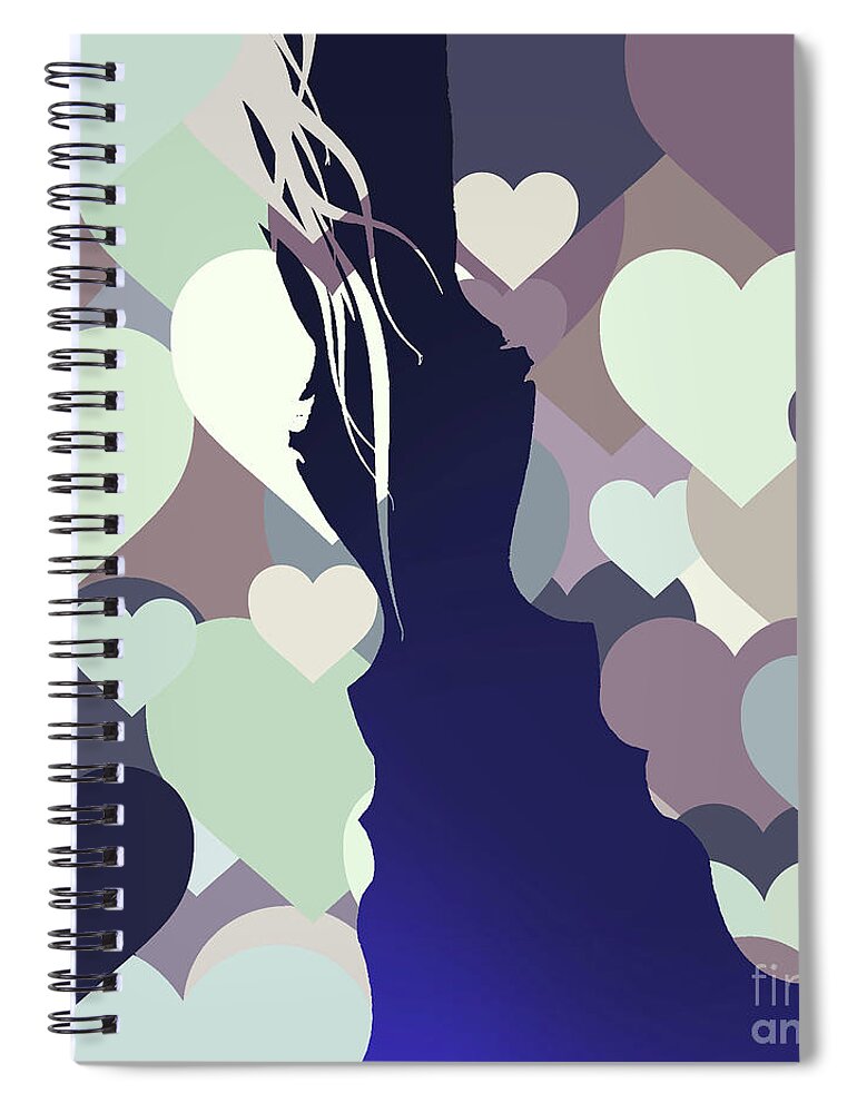 Nft Spiral Notebook featuring the digital art Romantic Glance by Mehran Akhzari