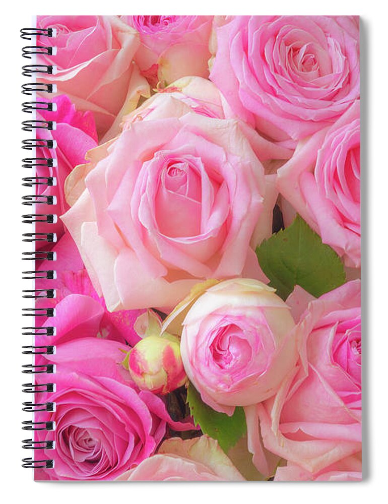 Arrangement Spiral Notebook featuring the photograph Romantic in pink by Jean-Luc Farges