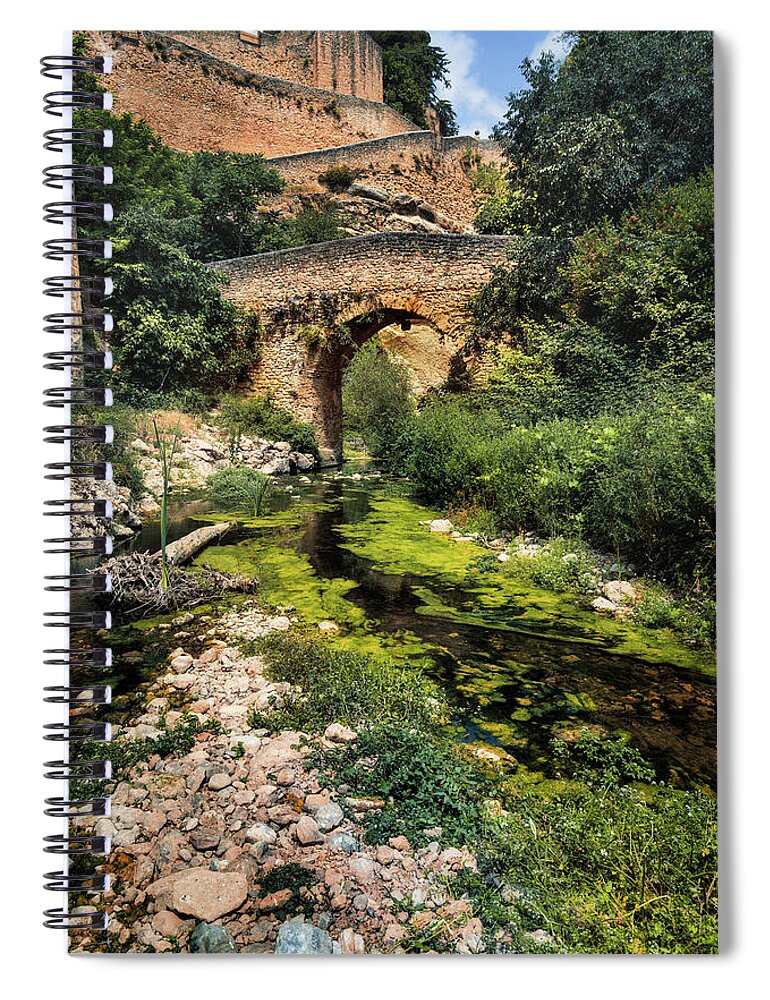 Ronda Spiral Notebook featuring the photograph Ronda Lower bridge by Micah Offman