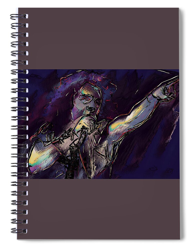 Ronnie James Dio Spiral Notebook featuring the digital art Ronnie James Dio by David Lane