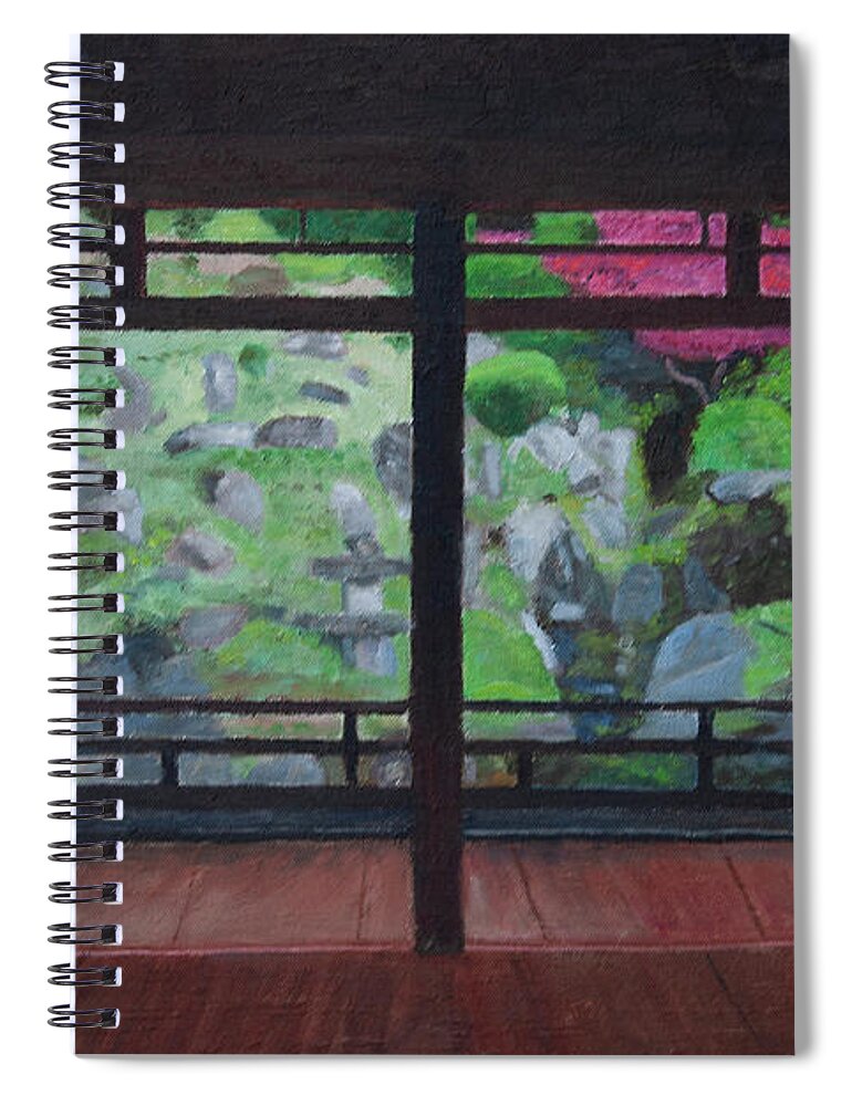 Japan Spiral Notebook featuring the painting Room With a View by Masami IIDA