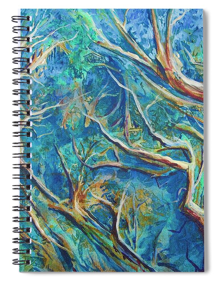 Abstract Spiral Notebook featuring the painting Roots by AnnaJo Vahle