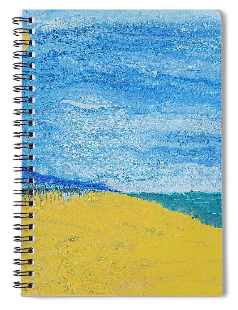 Seascape Spiral Notebook featuring the painting Roots Water and Sky by Steve Shaw