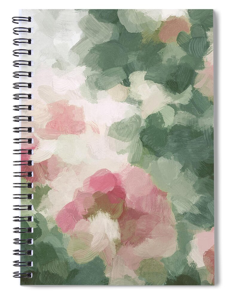Abstract Spiral Notebook featuring the painting Rose Garden by Rachel Elise
