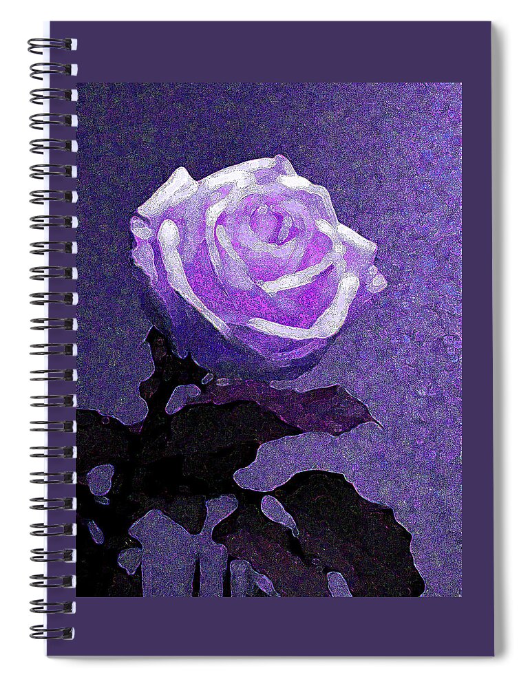 Rose Spiral Notebook featuring the photograph Rose Illuminated Purple by Corinne Carroll