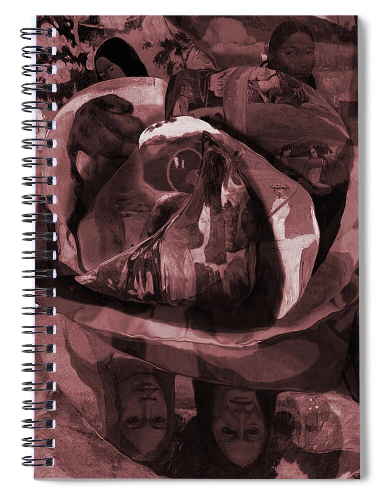 Abstract In The Living Room Spiral Notebook featuring the painting Rose No 2 by David Bridburg