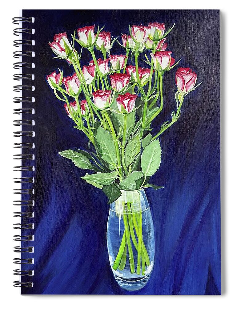 Rose Spiral Notebook featuring the painting Roses by Boots Quimby