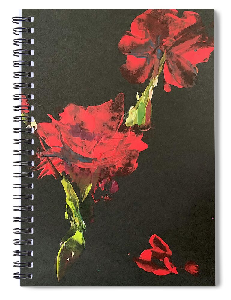 Encaustic Spiral Notebook featuring the painting Roses for You by Tommy McDonell