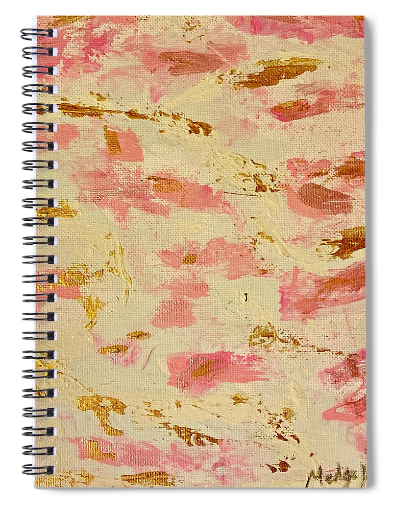 Rose Spiral Notebook featuring the painting Rosy by Medge Jaspan