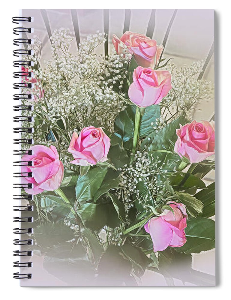 Roses Spiral Notebook featuring the photograph Rosy Posy by Elaine Teague