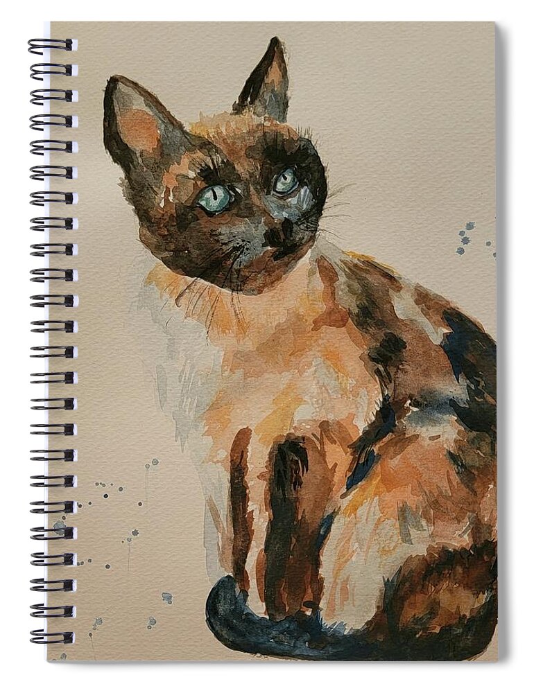 Www.cherylnancyanngordon.com Spiral Notebook featuring the painting Rough Cat by Cheryl Nancy Ann Gordon