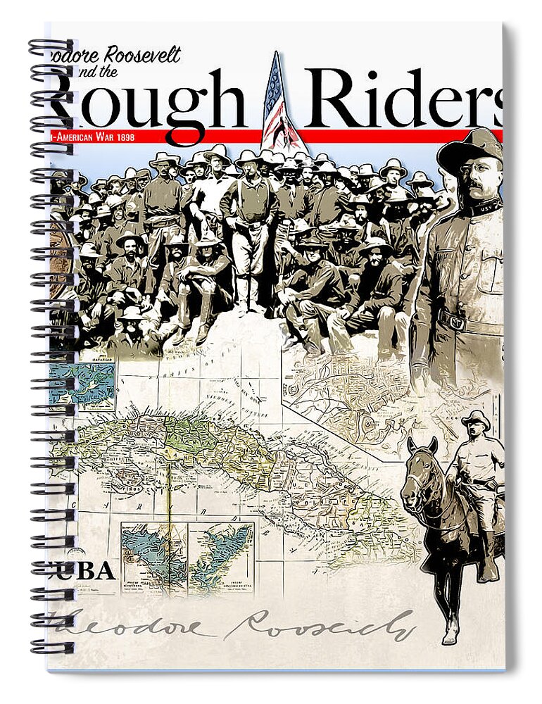 Rough Riders Spiral Notebook featuring the mixed media Rough Riders by Greg Joens