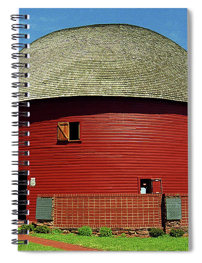 66 Spiral Notebook featuring the photograph Route 66 - Round Barn 2007 by Frank Romeo