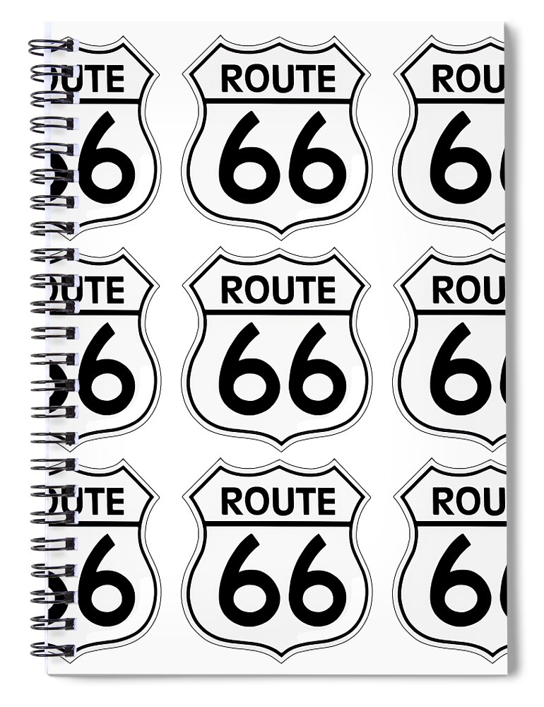 Route 66 Spiral Notebook featuring the digital art Route 66 Sign Tiles by Chuck Staley