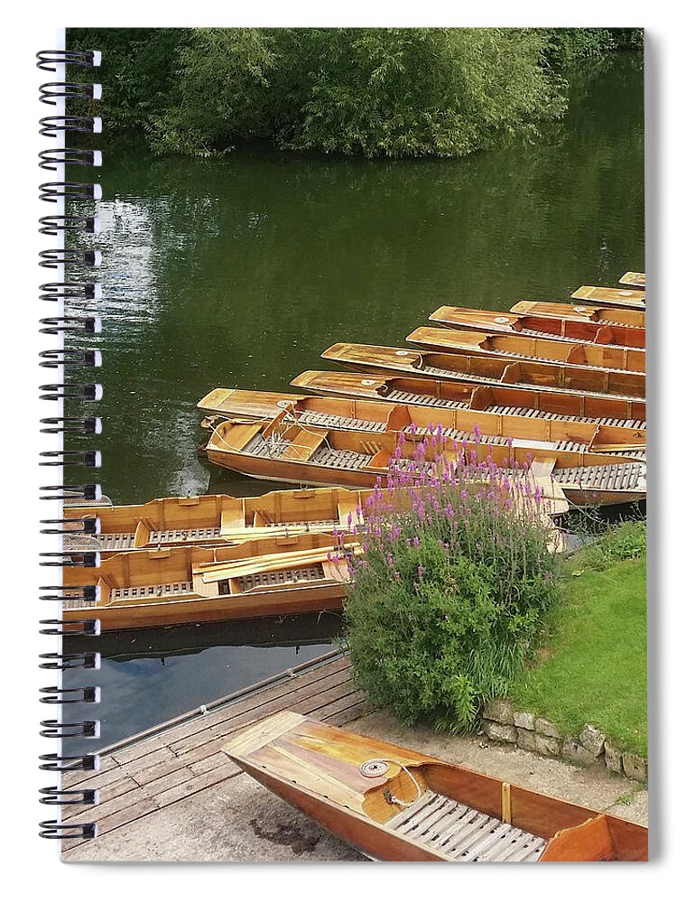 Boats Spiral Notebook featuring the photograph Row Boats in Bath by Roxy Rich
