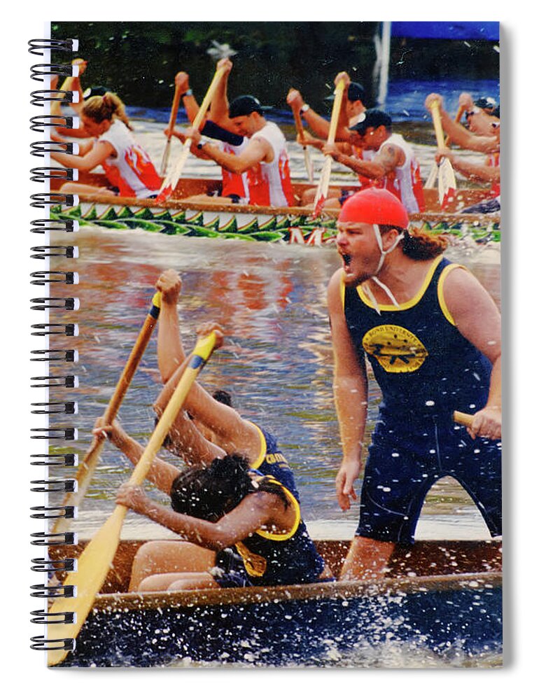 Dragon Boats Spiral Notebook featuring the photograph Row Harder by Jerry Griffin