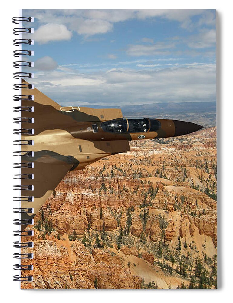 Eagle Spiral Notebook featuring the digital art RSAF F-15 Eagle by Custom Aviation Art