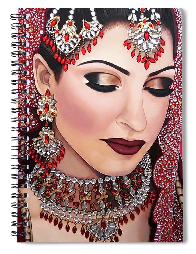 Art Spiral Notebook featuring the painting Ruby Indian Bride by Malinda Prud'homme