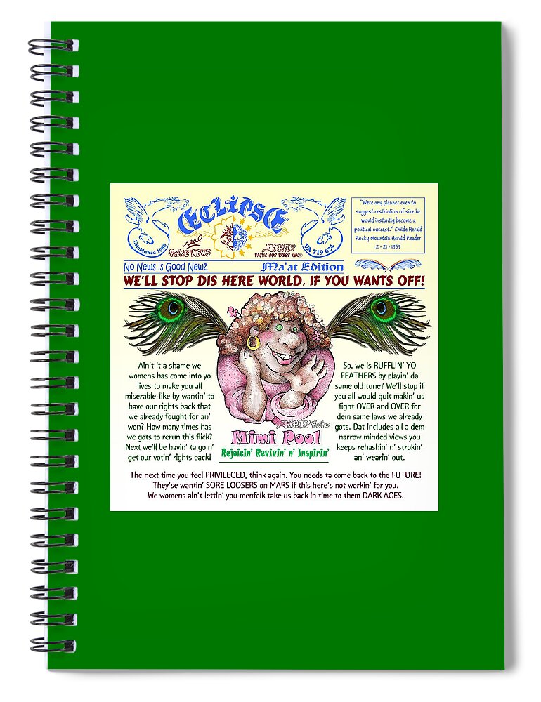 Reporter Art Spiral Notebook featuring the mixed media Rufflin' Feathers by Dawn Sperry