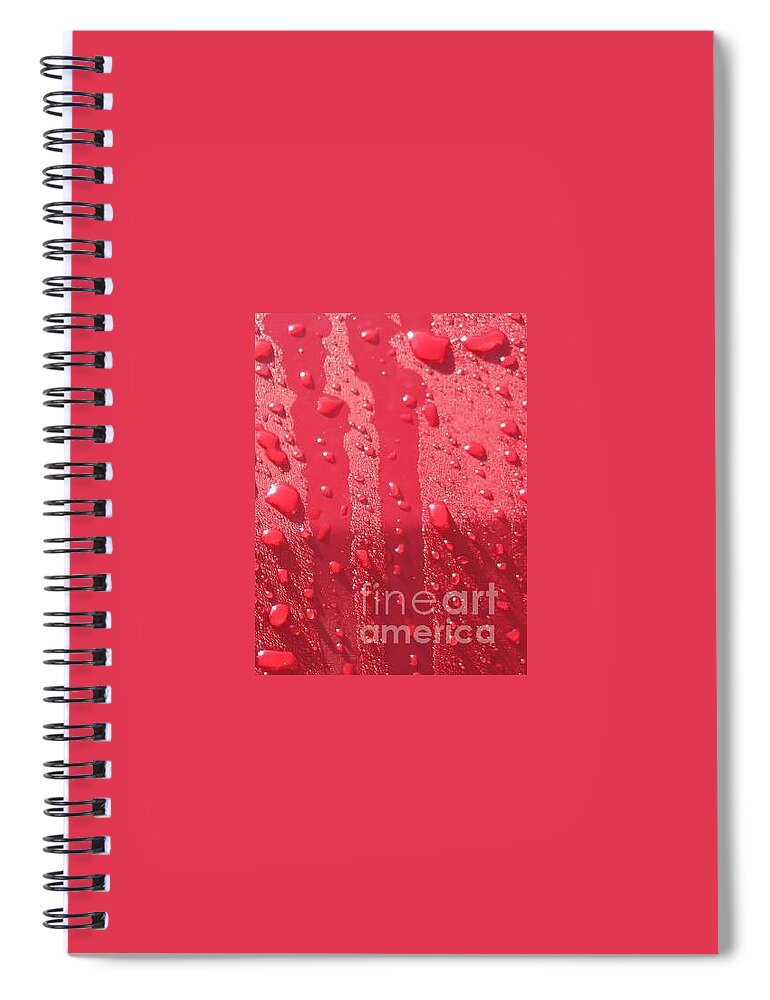 Red Spiral Notebook featuring the photograph Running Rain by World Reflections By Sharon