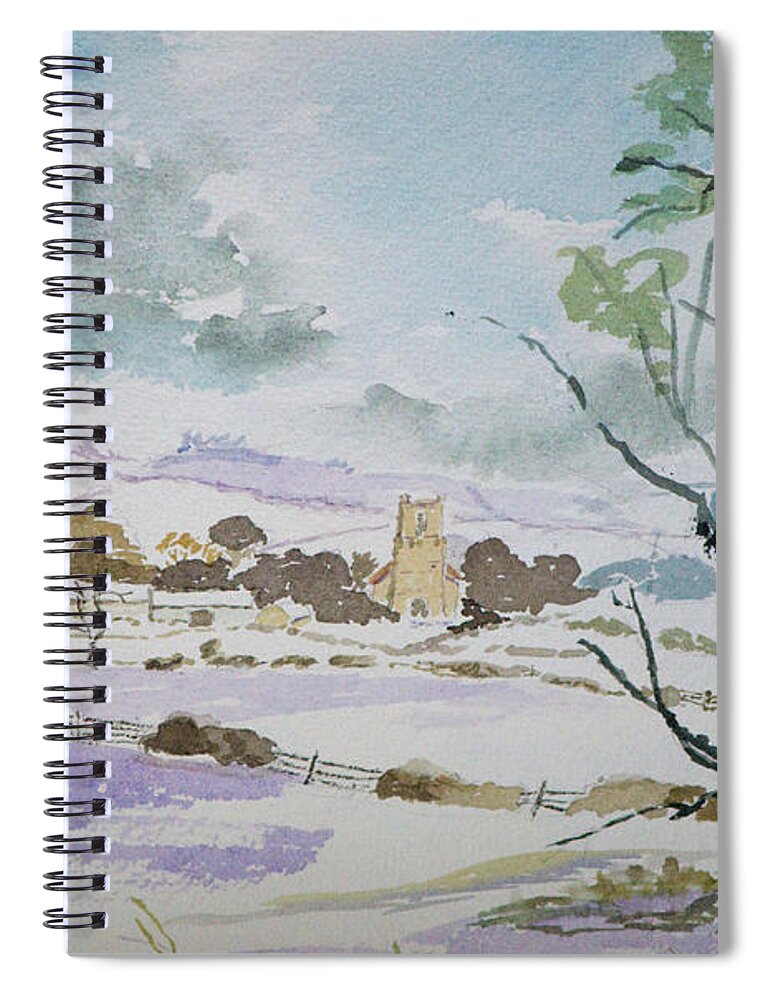 Church Spiral Notebook featuring the painting Rural Parish by Rob Hemphill