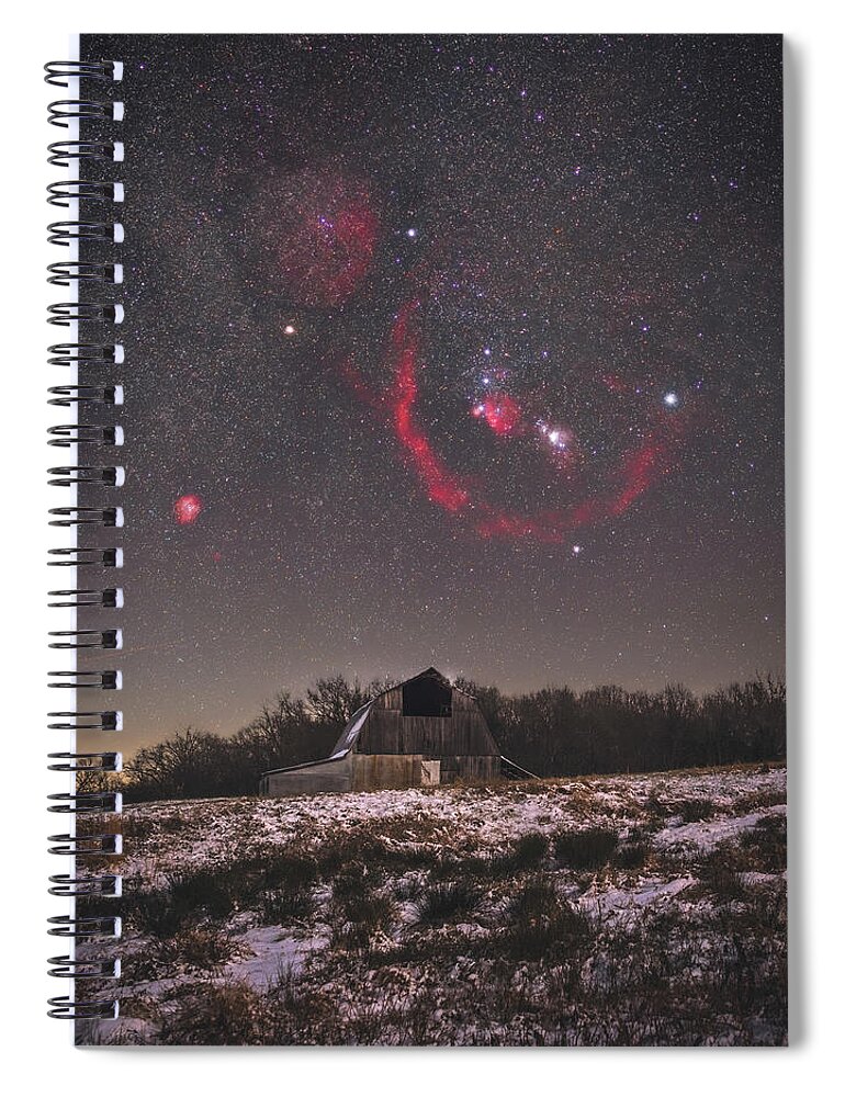 Nightscape Spiral Notebook featuring the photograph Rural Winter Night by Grant Twiss