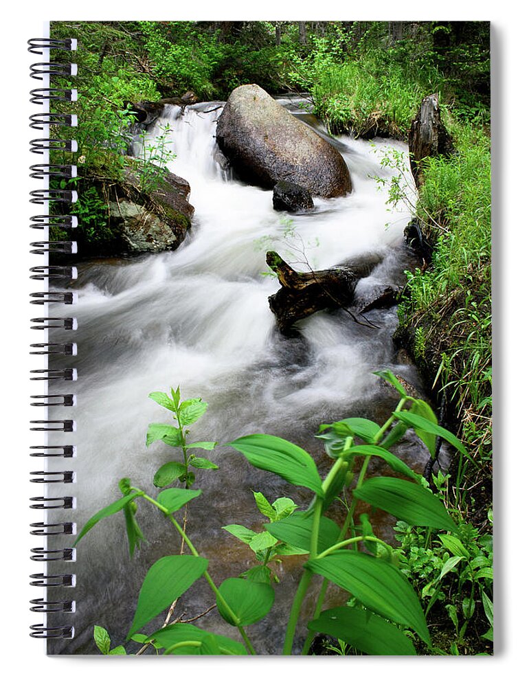 Colorado Spiral Notebook featuring the photograph Rushing Waters by Tara Krauss