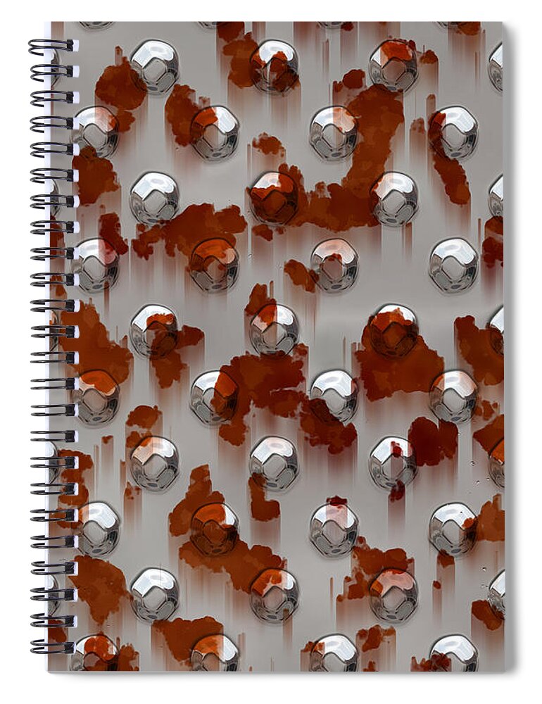 Rust Spiral Notebook featuring the mixed media Rusted Beauty by Marvin Blaine