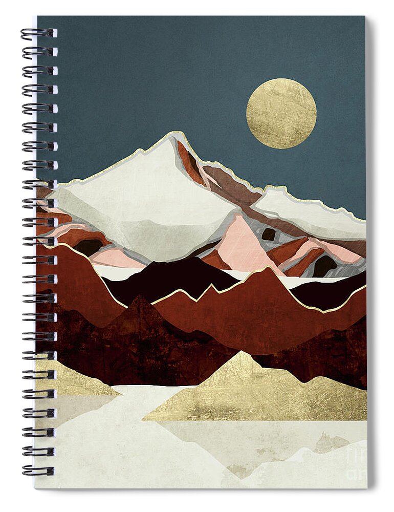 Rustic Spiral Notebook featuring the digital art Rustic Mountains by Spacefrog Designs