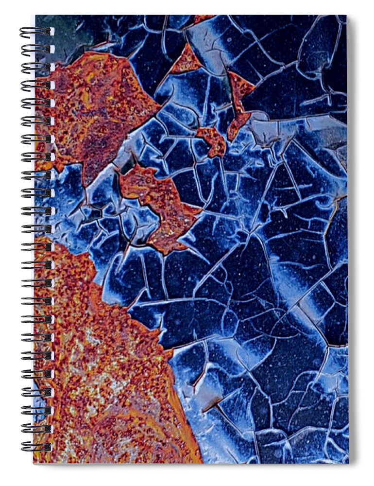Rust Spiral Notebook featuring the photograph RustNBlue- horizontal by Alexis King-Glandon