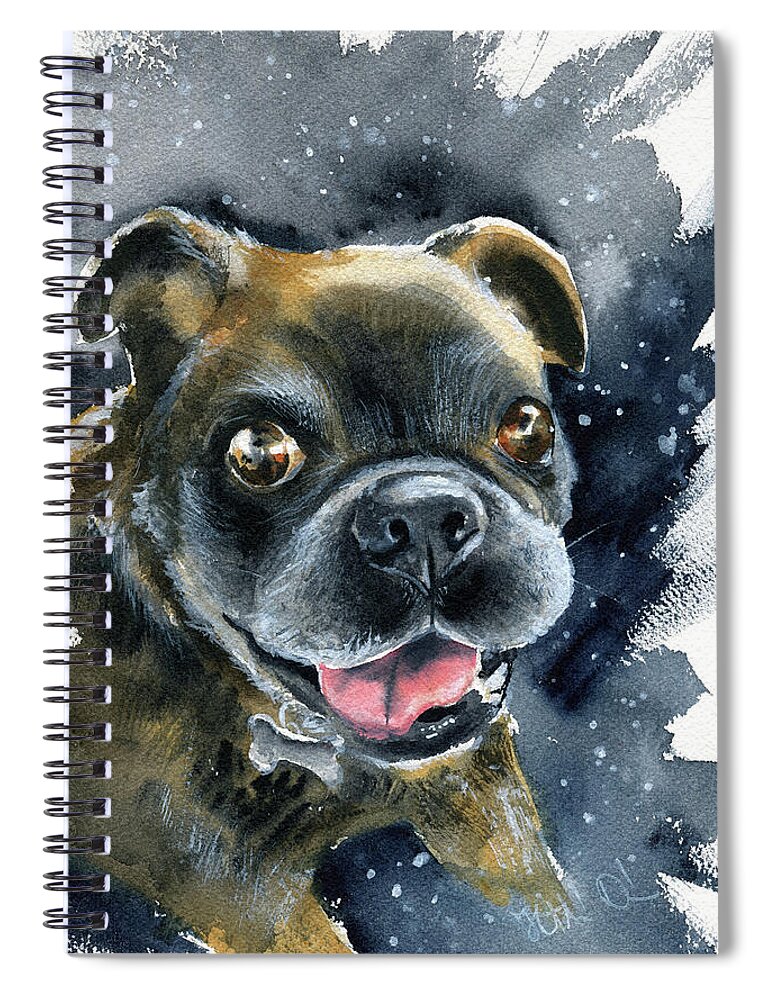 Dog Spiral Notebook featuring the painting Rusty Dog Painting by Dora Hathazi Mendes