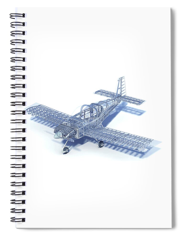 Rv-14a Spiral Notebook featuring the painting RV-14A Cutaway by Adam Burch