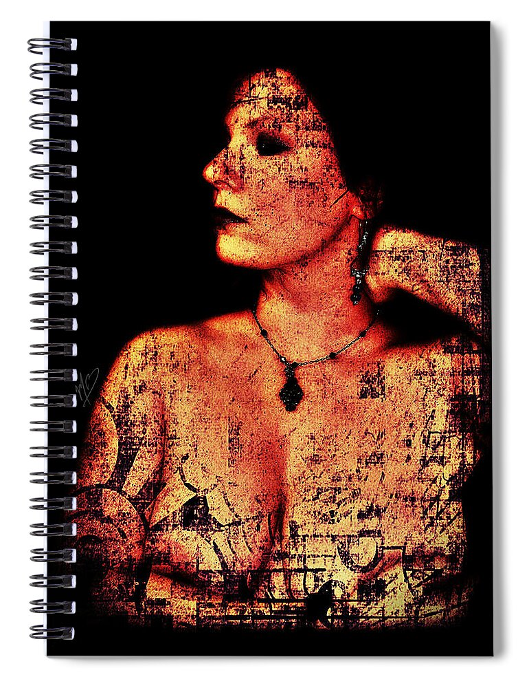 Demon Spiral Notebook featuring the digital art Ryli 2 by Mark Baranowski