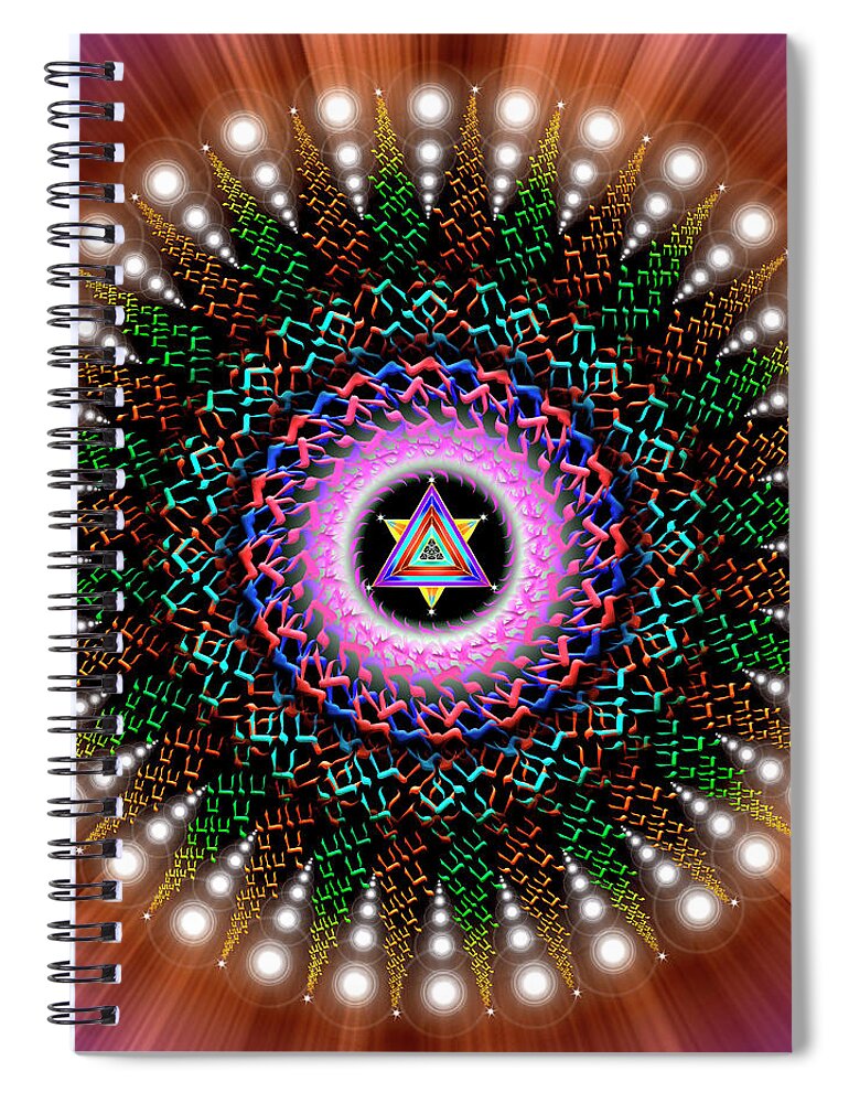 Endre Spiral Notebook featuring the digital art Sacred Geometry 789 by Endre Balogh