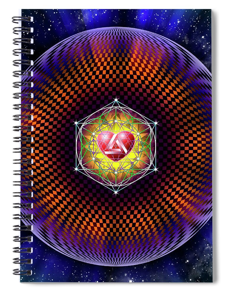 Endre Spiral Notebook featuring the digital art Sacred Geometry 810 by Endre Balogh