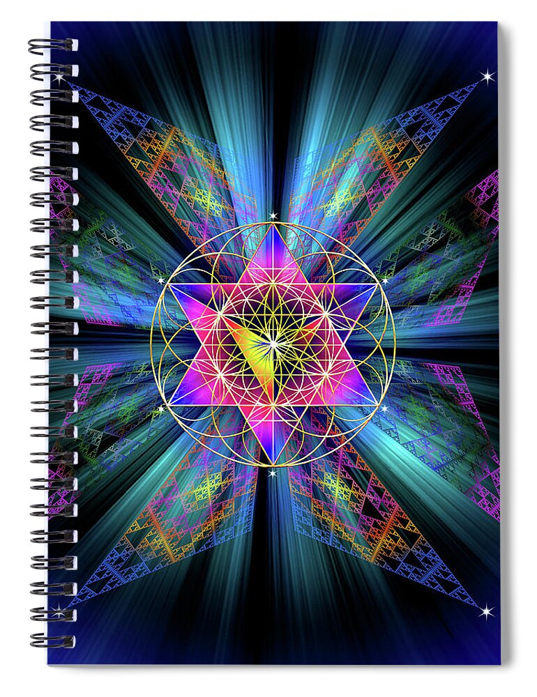 Endre Spiral Notebook featuring the digital art Sacred Geometry 845 by Endre Balogh