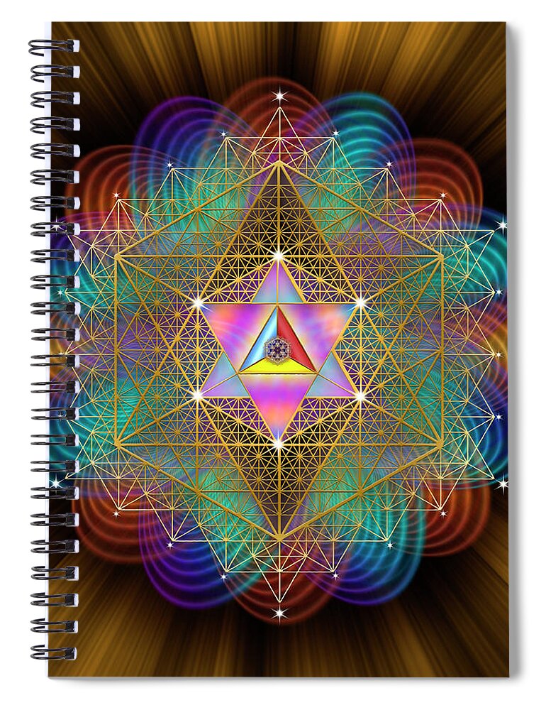 Endre Spiral Notebook featuring the digital art Sacred Geometry 854 by Endre Balogh