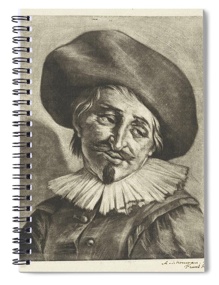 Vintage Spiral Notebook featuring the painting Sad man, Aert Schouman, after Frans Hals, 1720 by MotionAge Designs