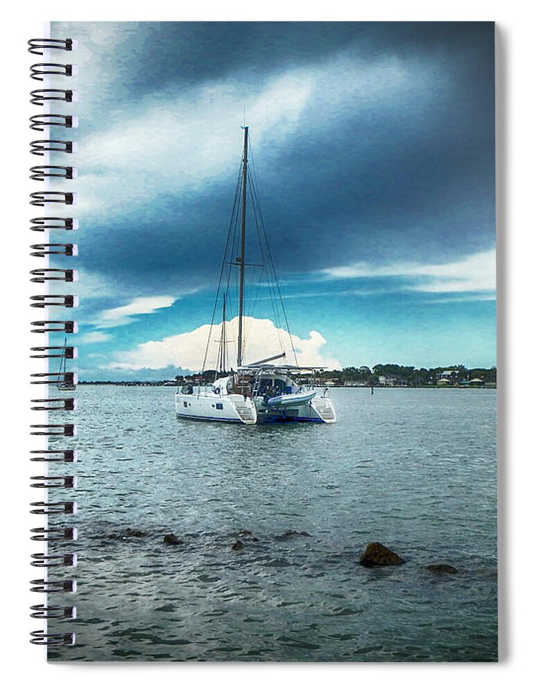 Sailboats Spiral Notebook featuring the photograph Safe Harbor by Judy Hall-Folde