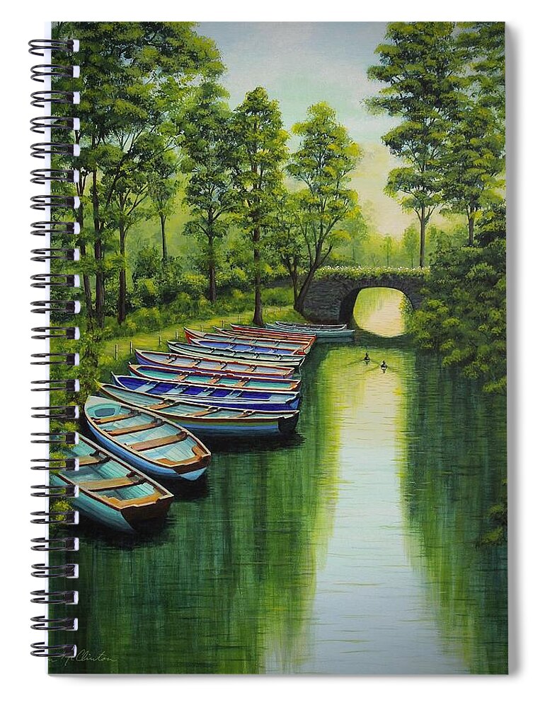 Kim Mcclinton Spiral Notebook featuring the painting Safe Harbour by Kim McClinton